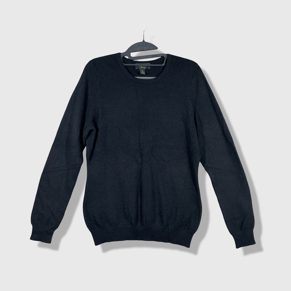 Charter Club Cashmere Sweater Womens PL Black Luxury Crewneck Minimalist Soft
